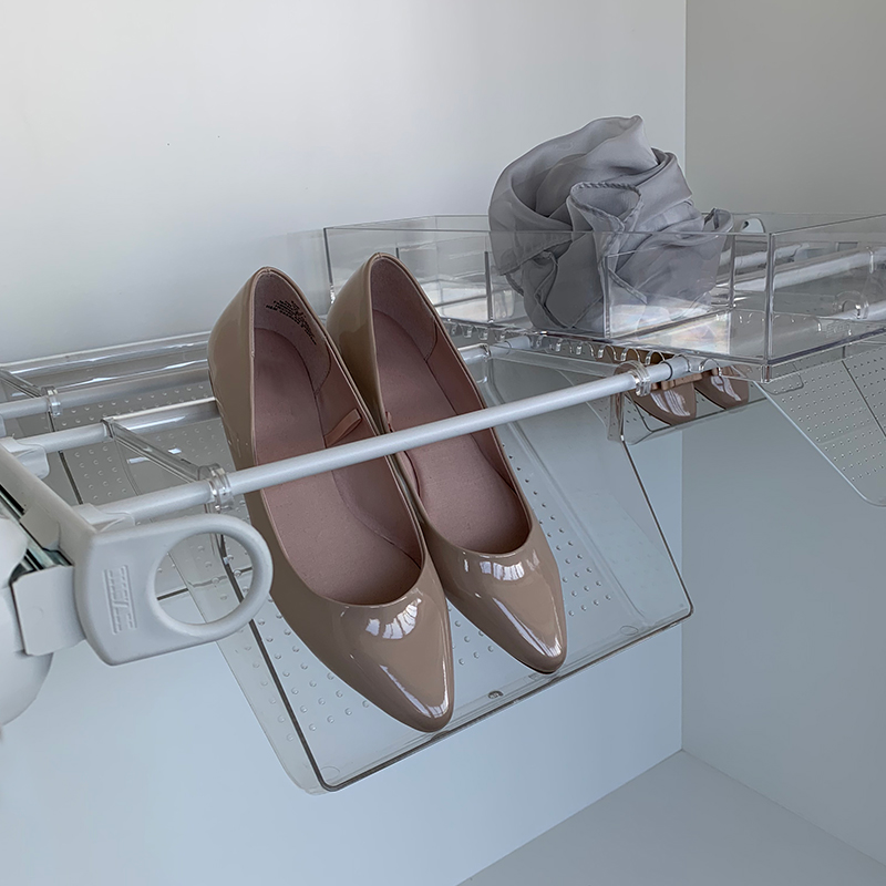 Plus - Porte-chaussures 4V+1J - blanc - blanc - polycarbonate transparent 3